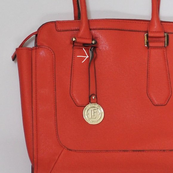 London Fog Orange Simulated Leather Satchel - Picture 11 of 11